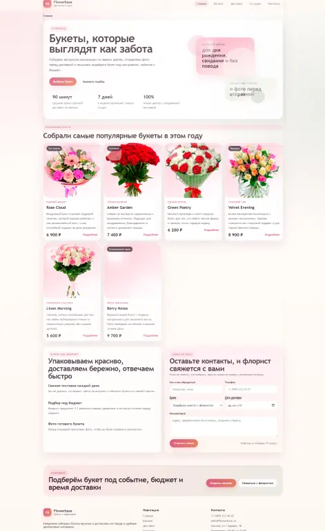 Сайт для цветочного магазина